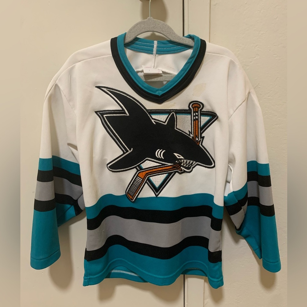 CCM Boy’s Small San Jose Sharks Jersey.  Vintage